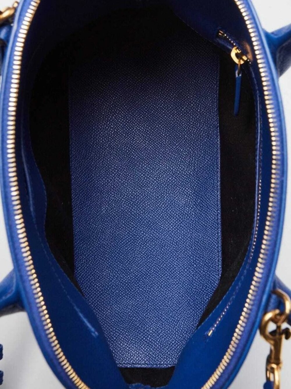 Balenciaga Blue Stamped Calfskin Leather Small Ville Satchel Bag - Picture 11 of 12
